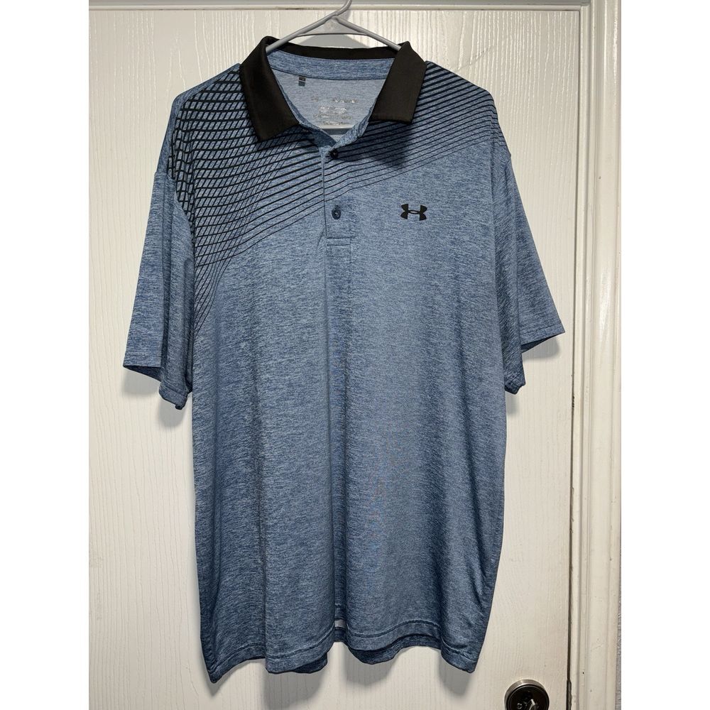 Under Armour Heatgear Mens XL Blue Polyester Blend The Playoff Polo